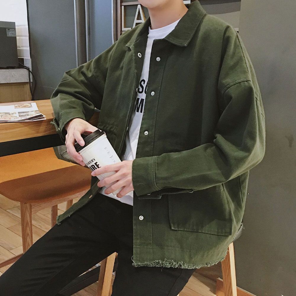 남성 빈티지 느낌 박시한 핏 데일리 트러커 자켓 점퍼