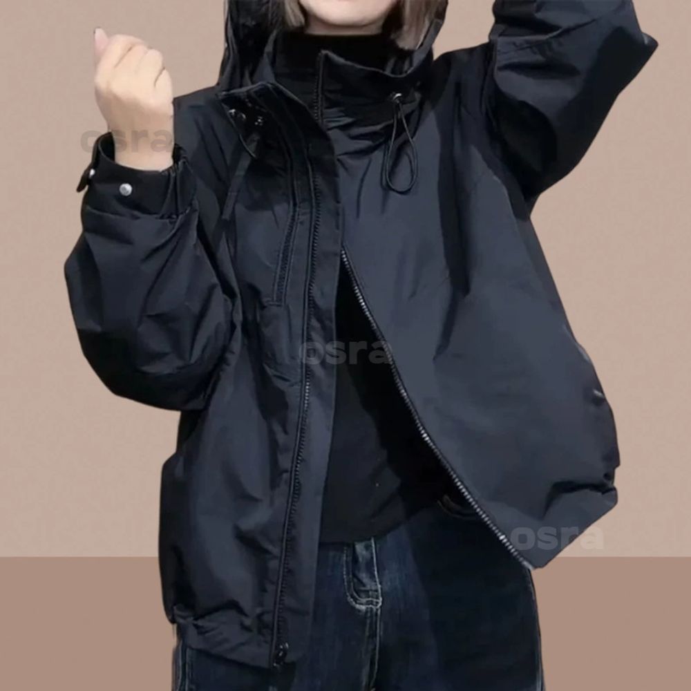 여성 봄 바람막이 트레이닝 스탠드카라 재킷 빅사이즈