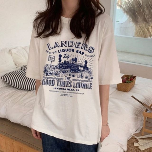 프린팅 반팔 남녀 기본 티셔츠 데이 오버핏 여름 상의