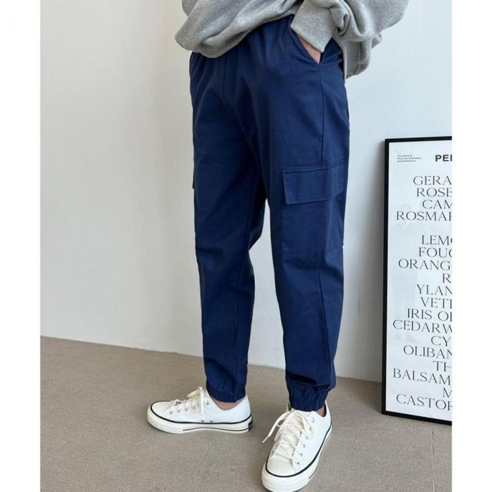 남성 데일리 맨셔블 무지양말 카고 조거 밴딩 팬츠 바