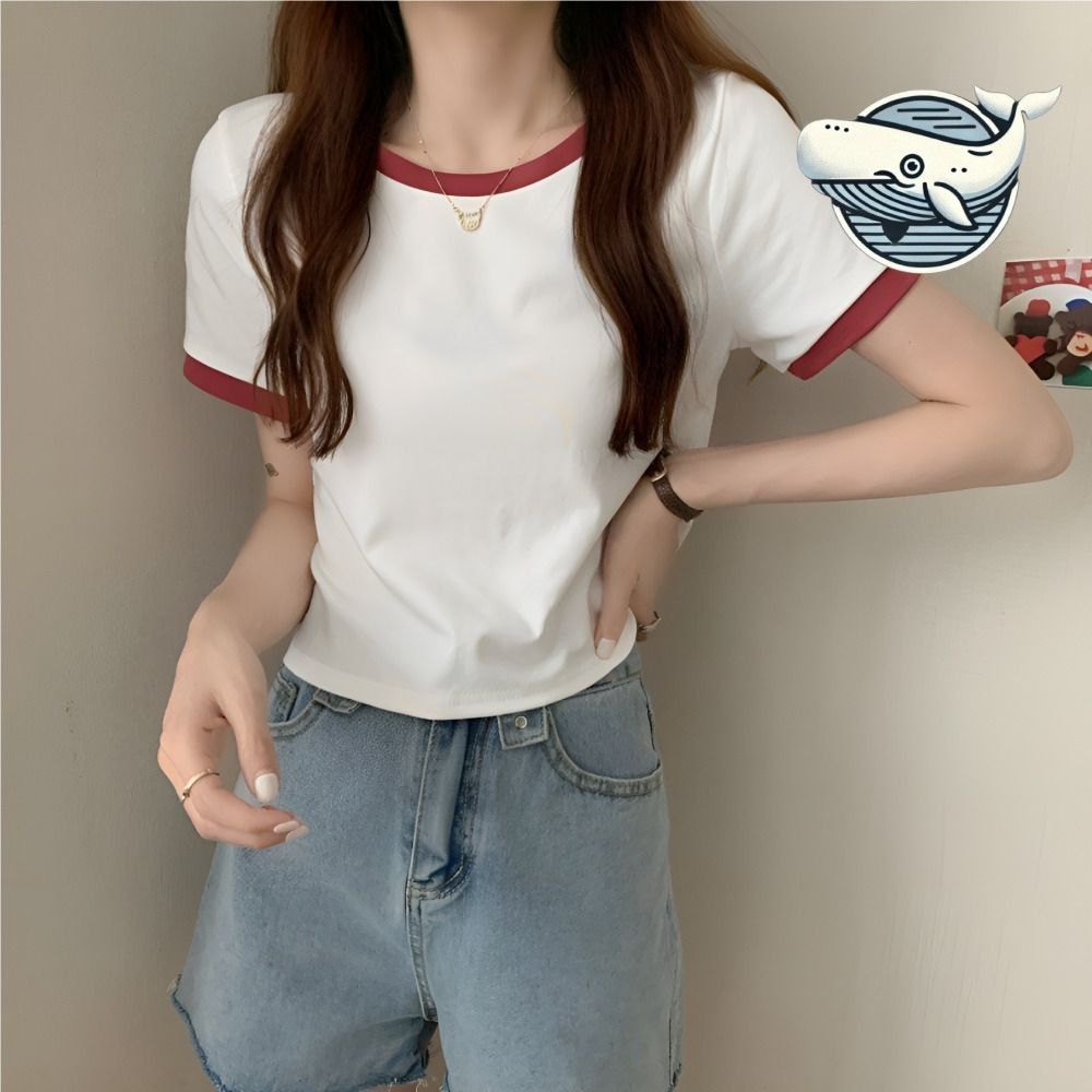 캐주얼 크롭 반팔티스트라이프 경량 데일리