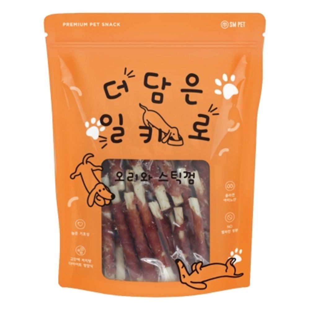 강아지 오리스틱껌 더담은 일상 1kg 반려견 대용량 간