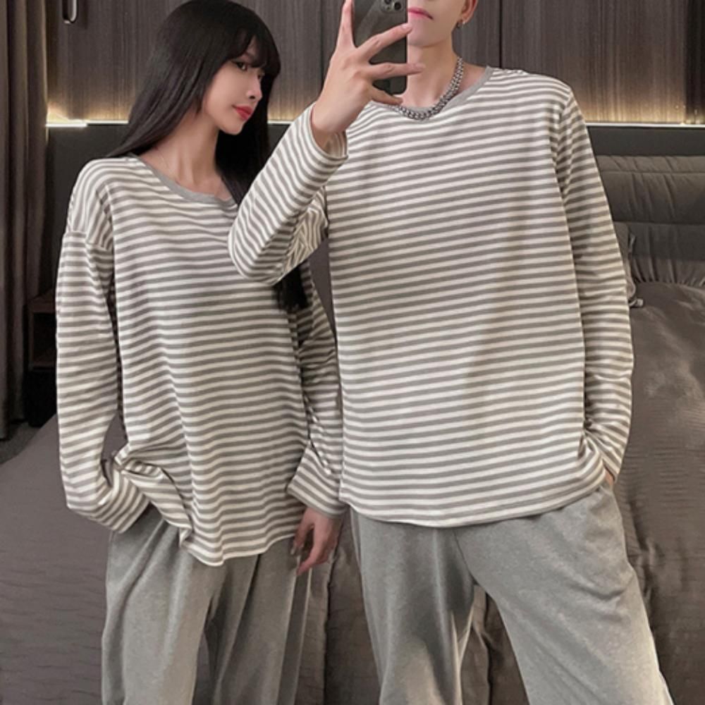 남녀공용 커플 잠옷 데일리 파자마 홈웨어세트