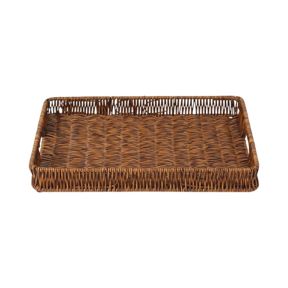사각 라탄 과일 쟁반 (40x30cm 월넛) JT26