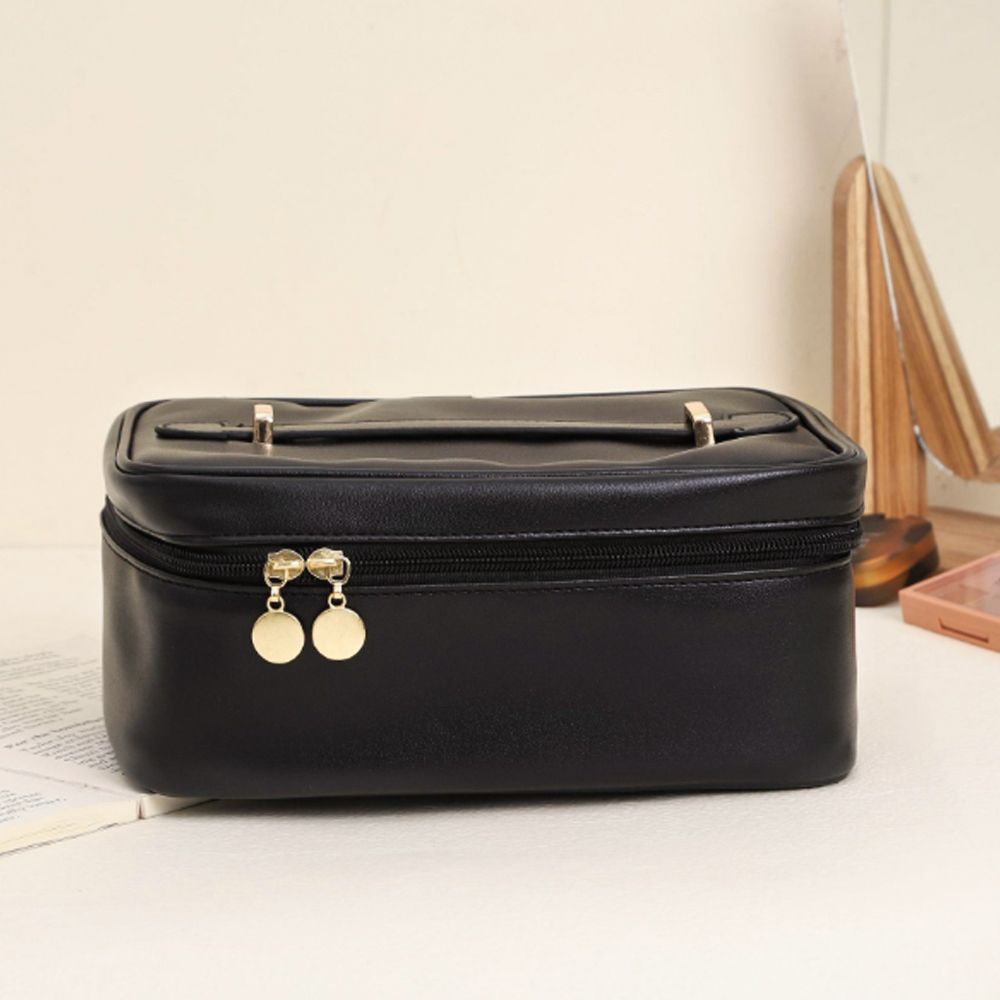 가죽 대용량 화장품 파우치 방수 기능