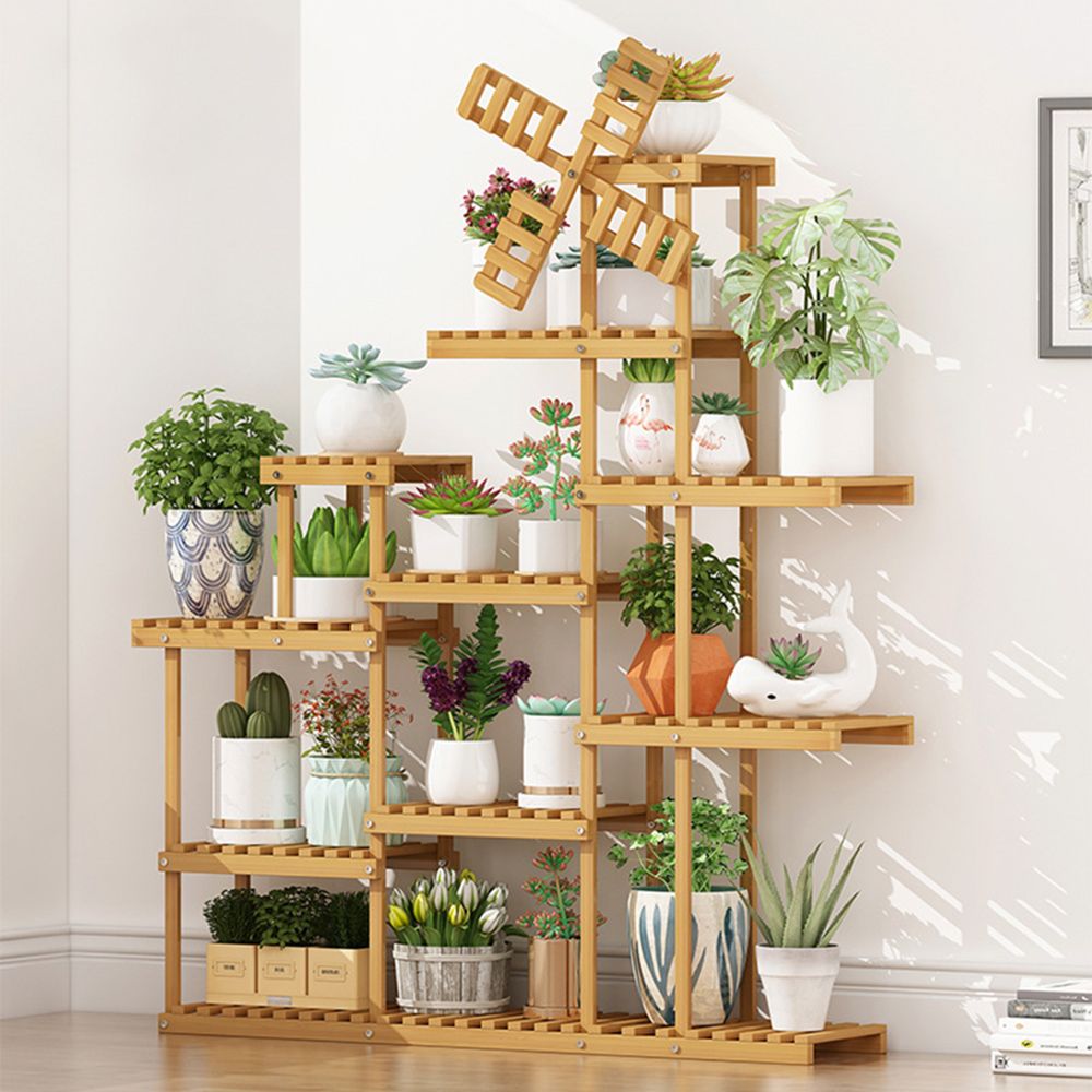 오크 7단 102cmx24.5mx138cm 진열대 대나무 B 풍차
