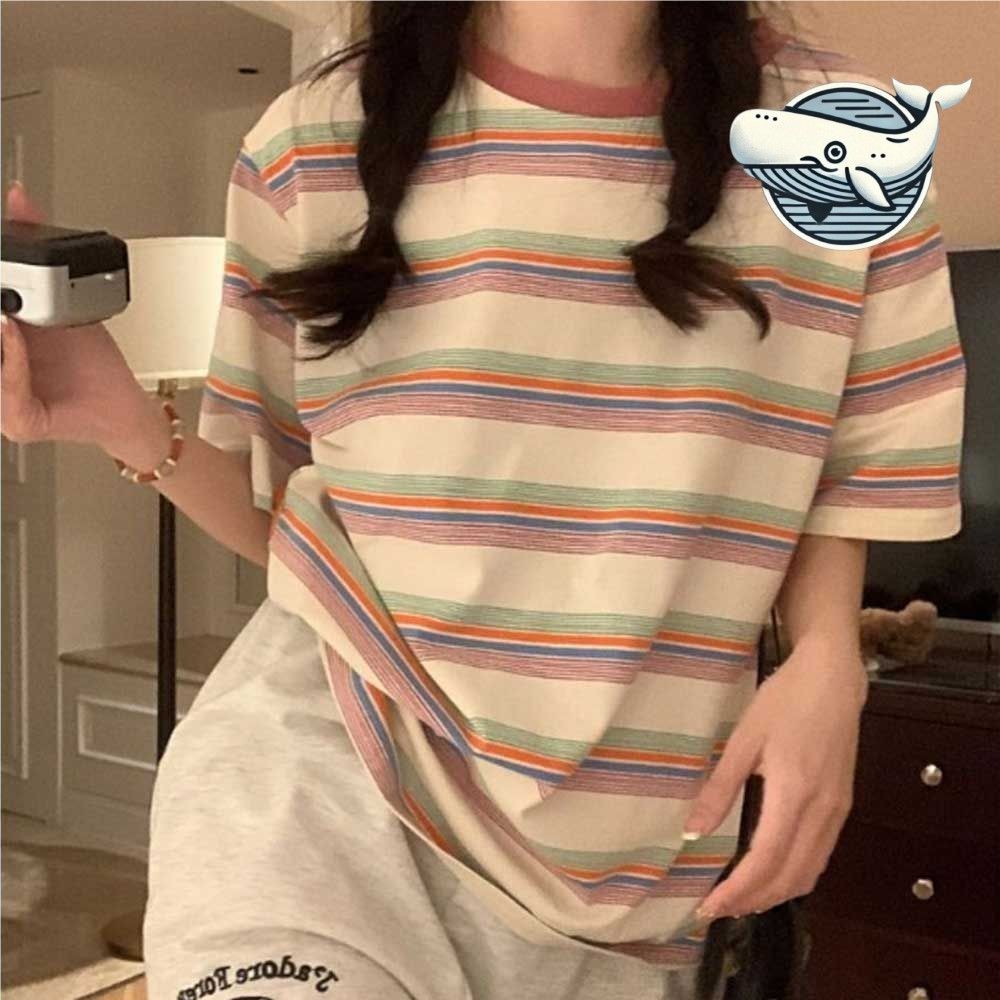 시원한 여름 루즈핏 반팔티스트라이프 편안한