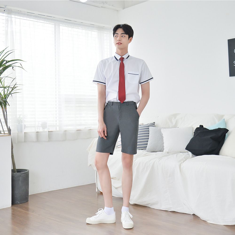 교복몰 스판 진그레이 교복 반바지(남자) 교복 학생복