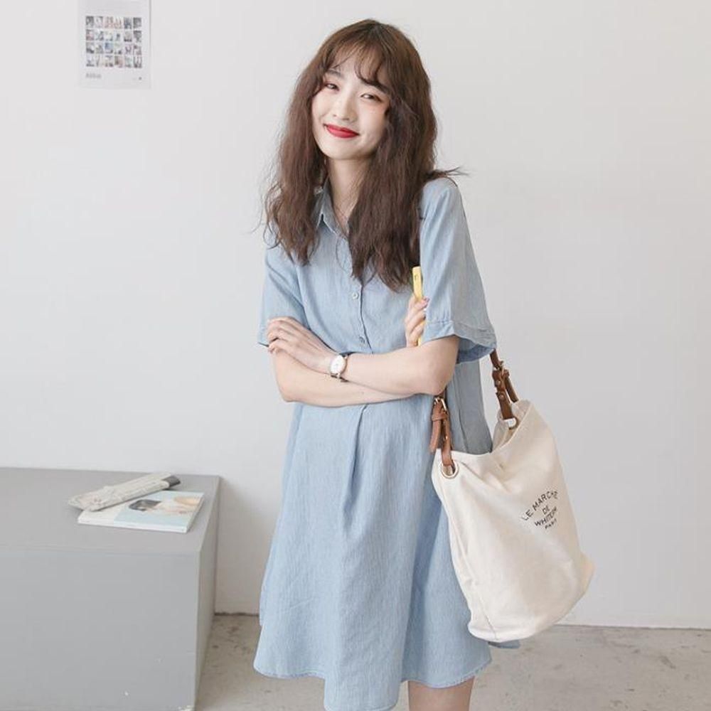 원피스 반팔 셔츠 빅사이즈 루즈핏 여름 임산부