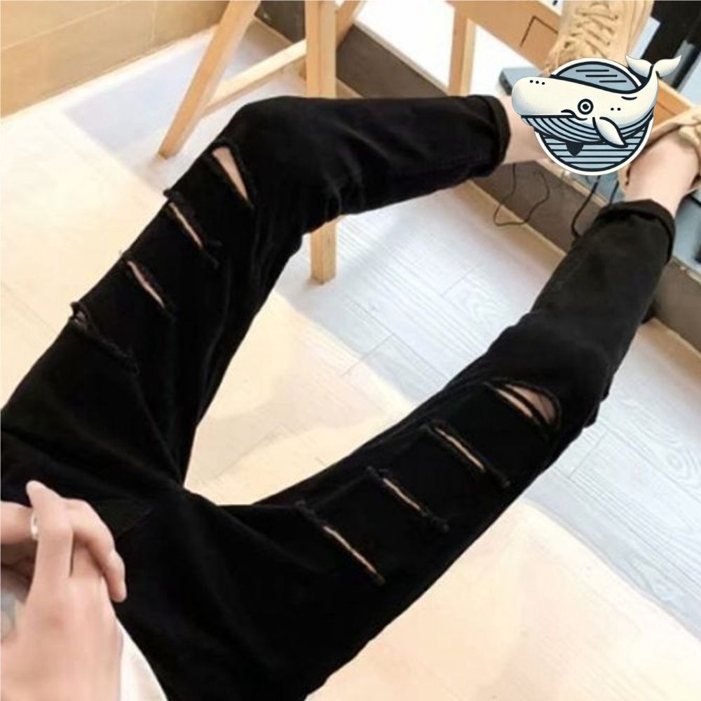 슬림핏 남성 워싱 진바지 블랙 캐주얼 청바지