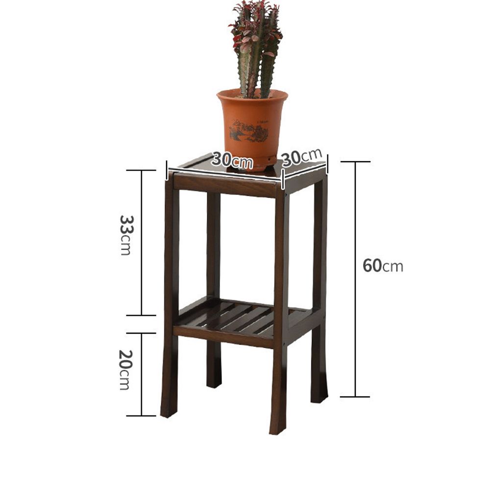 사각 월넛 2단 화분 진열대 원목 60cm