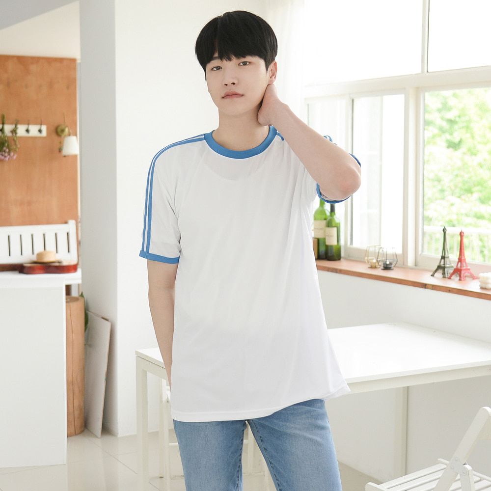 교복몰 에어로쿨 2선라운드반팔 4컬러 반티 생활복