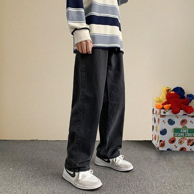 캐주얼 바지 팬츠 끈조절 데일리 남자 밴딩 데님