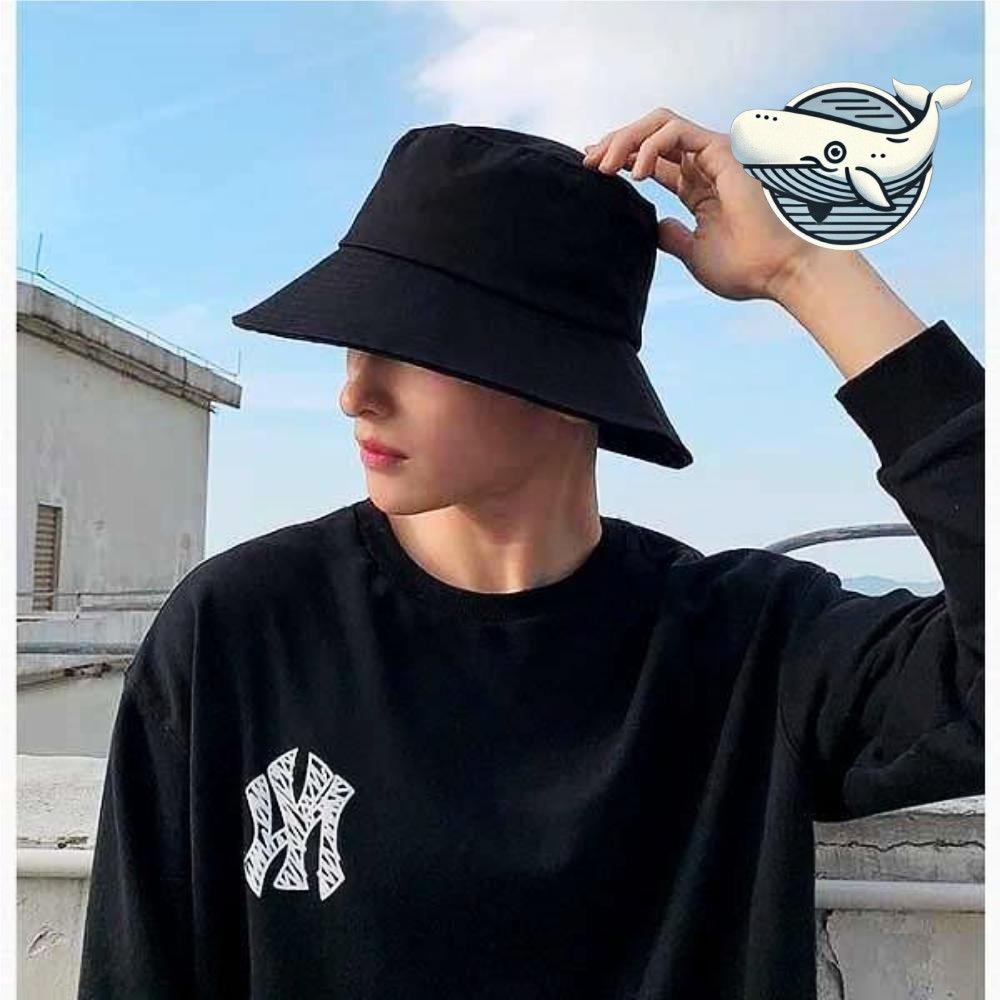 여름 방수 블랙 버킷햇 대형 야외 모자 캠핑