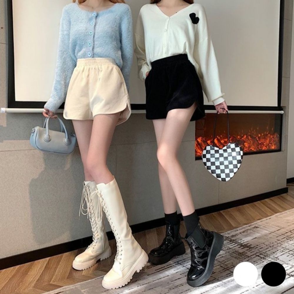 골덴 살짝 반바지 옆트임