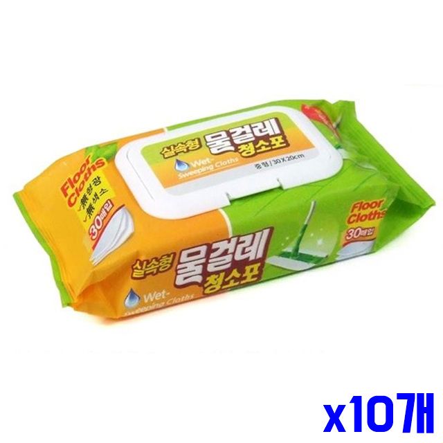 30매 캡뚜껑 x10개 청소포 물걸레 일회용물걸레청소포
