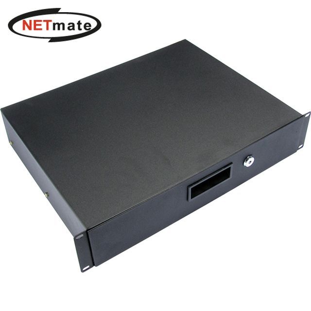 넷메이트 CYSD-2U Black 허브랙 2U 보안 서랍장 블랙