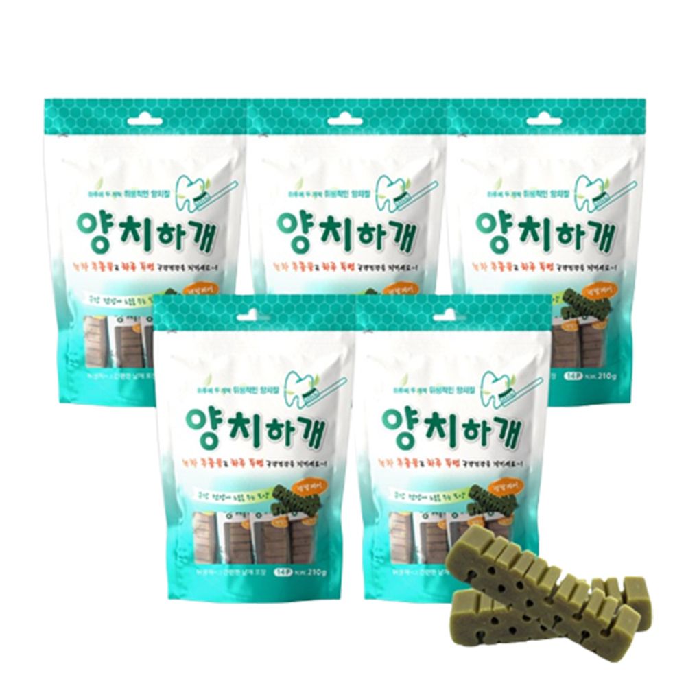 강아지 양치껌 14P 5개 묶음 반려견 치석관리 개껌