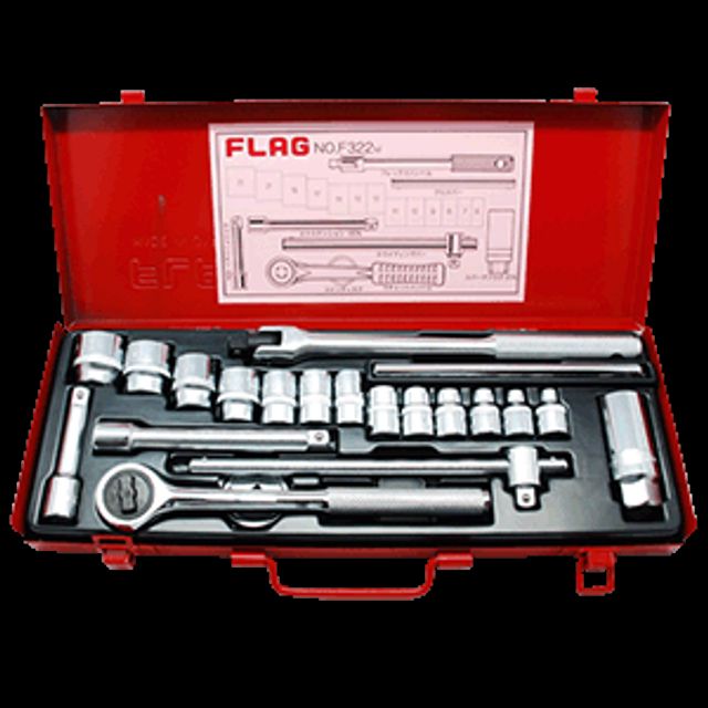 FLAG 소켓렌치세트 F-322M 3/8-22pcs