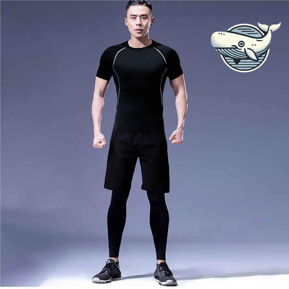 스포츠 운동복 남성 반팔 반바지 편안한 레깅스