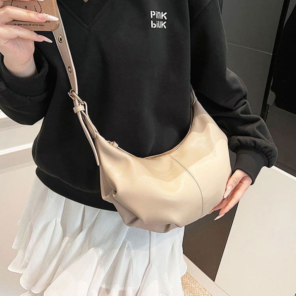 여성 크로와상 길이조절 스트랩 데일리 숄더 크로스백