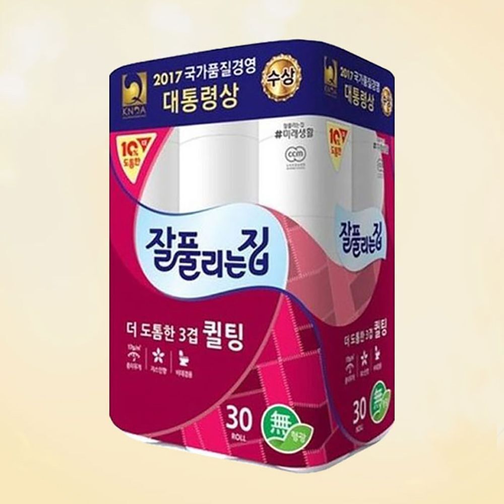 화장실 두루마리휴지 3겹 화장지 도톰한 퀼팅 30롤