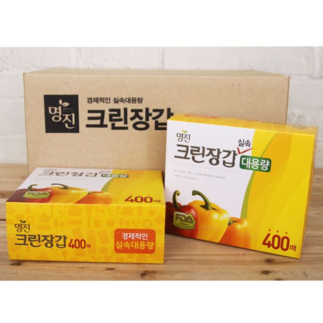 BOX 명진 비닐장갑 실속형 400매 10개입