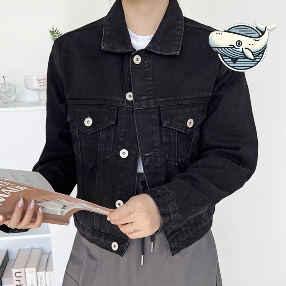 스타일리시 블랙 데님 자켓 탄탄핏 여성 일상