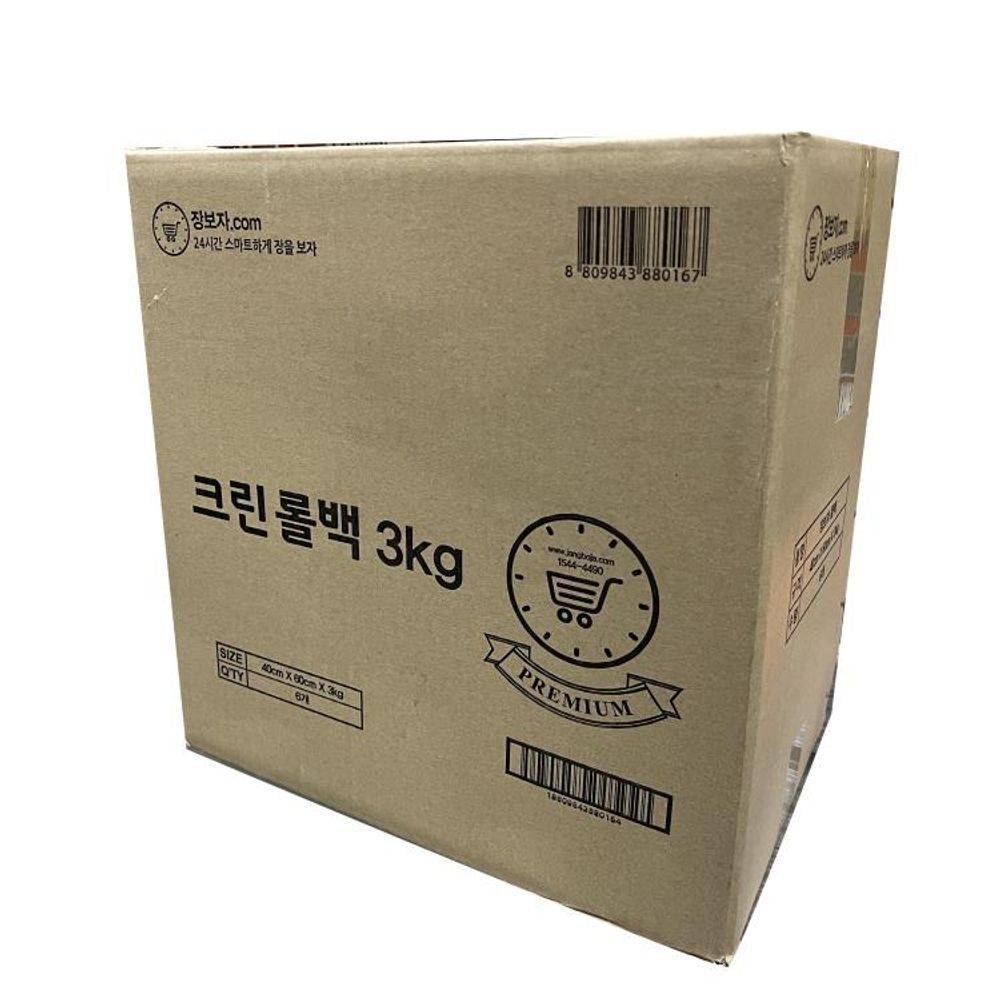 장보자 위생롤백(프리미엄) 3KG(40x60) 1박스(6입)