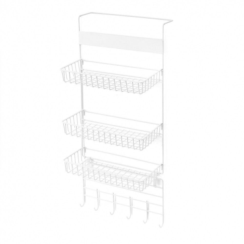 냉장고걸이 3단 스틸 수납선반화이트
