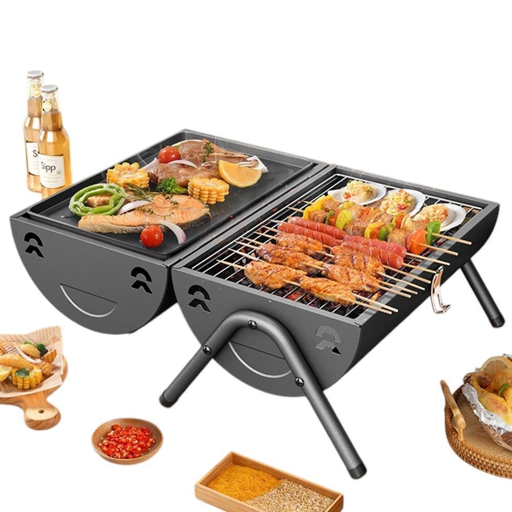캠핑 훈제 바비큐 그릴 (블랙)
