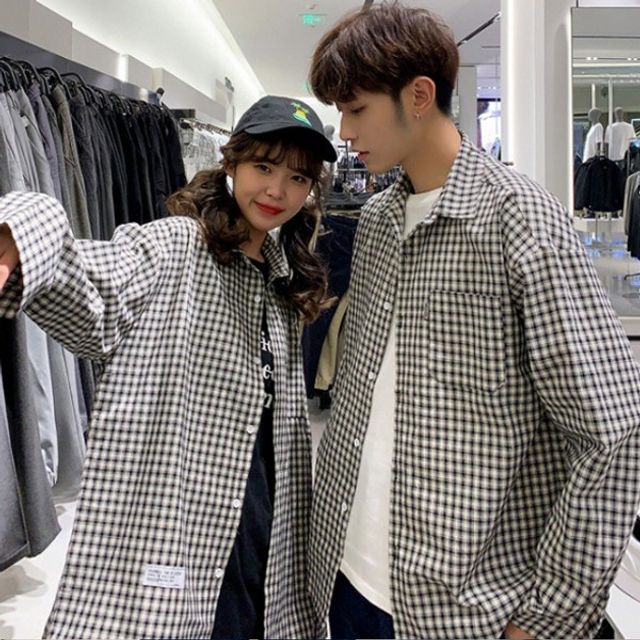 패턴 학생 자켓 데일리 남여공용 캐주얼 오버핏