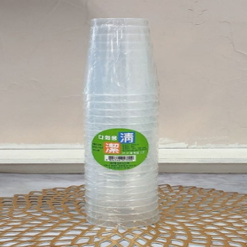 다회용 PP 투명컵 종이컵 플라스틱컵 20개입 2호280ml