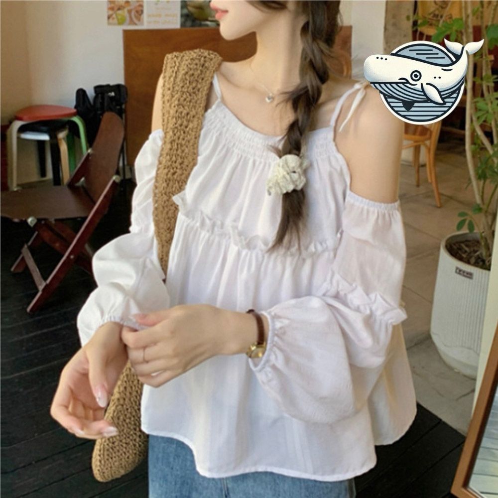 오프숄더 여름 블라우스 러블리한 데일리 주말