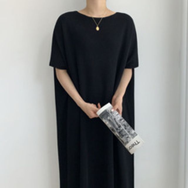 콩쓰몰리 블랙 롱 린넨 빅사이즈 여름원피스