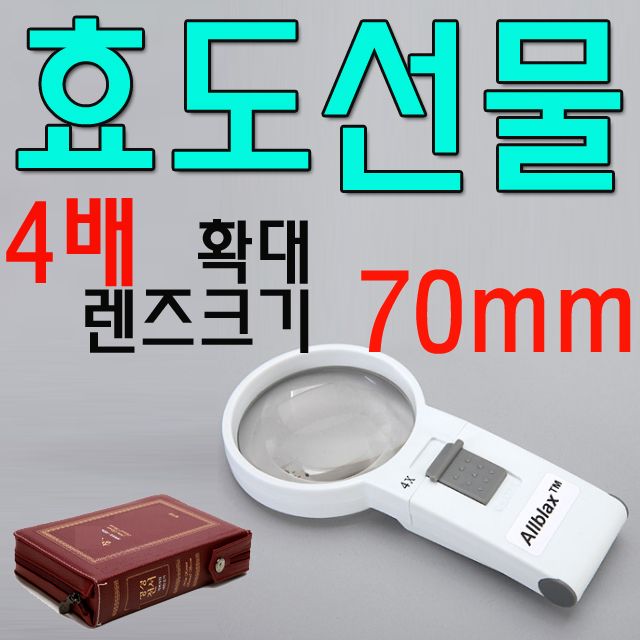 휴대가 간편하고 LED 조명이 장착된 손잡이형 돋보기