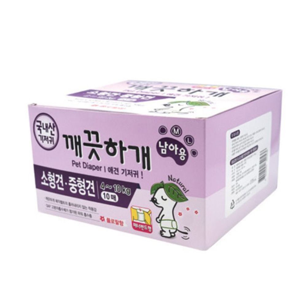 강아지 기저귀 깨끗하개 일상 남아용 M-L 10매 1P 귀