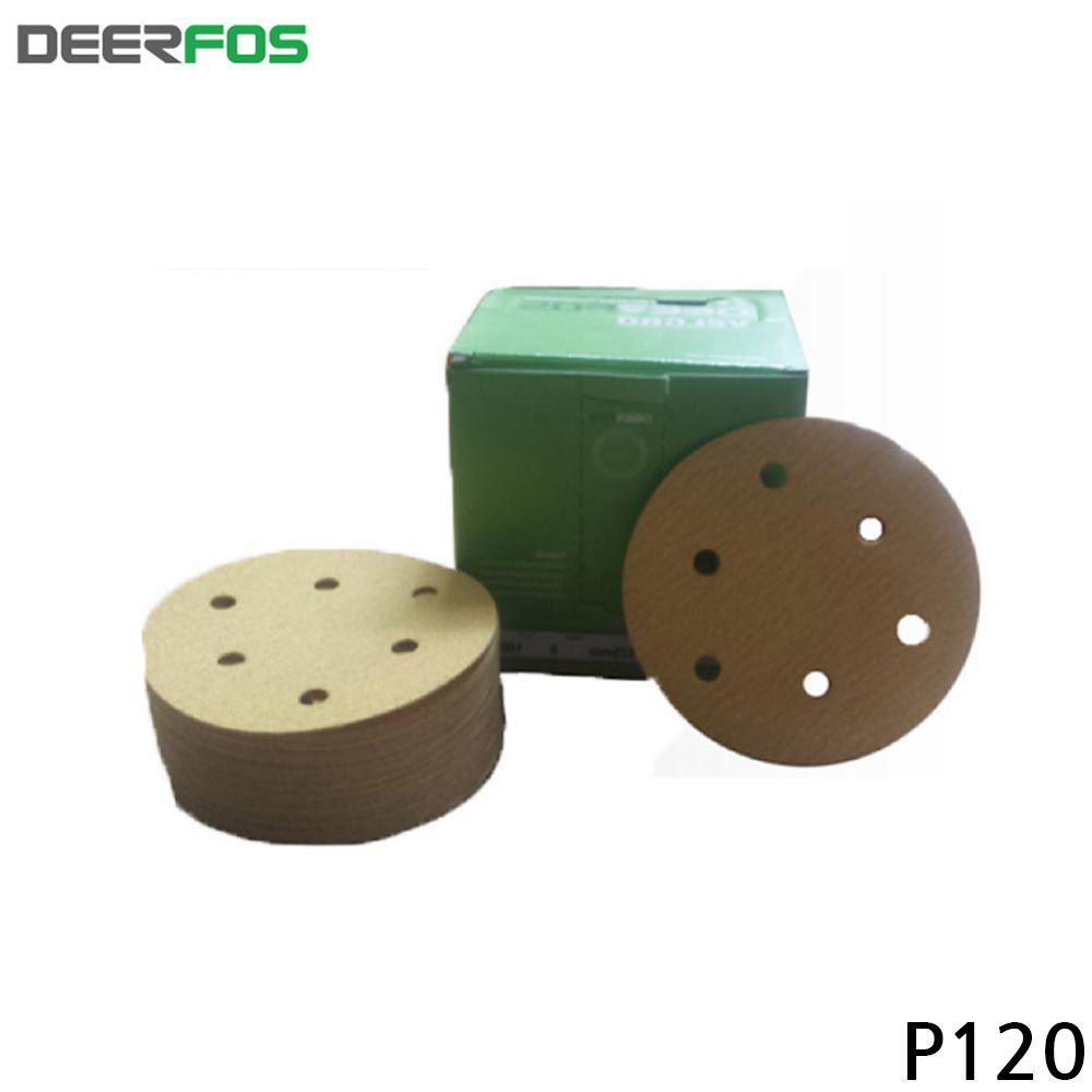 6h 120방 샌드 페이퍼 100 매입 125mm 흡진 사포