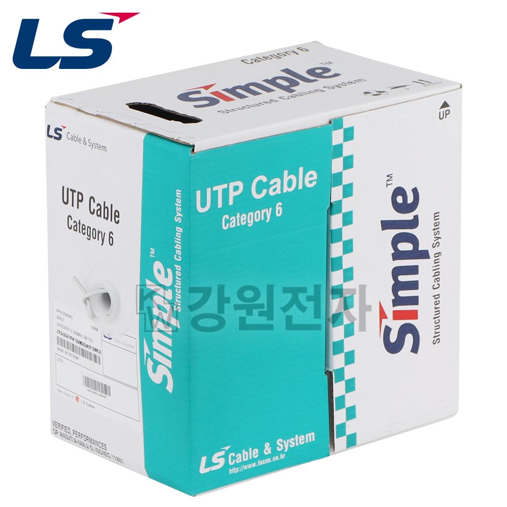 LS전선 CAT.6 UTP Slim케이블 300m 28AWG 단선 그레이