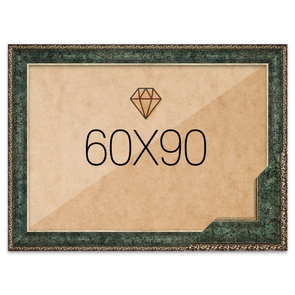 보석십자수액자 60x90 프리미엄 앤틱카키