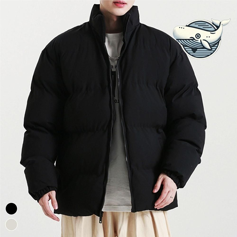 편안한 남성용 루즈핏 숏패딩 고급 하이넥 패딩