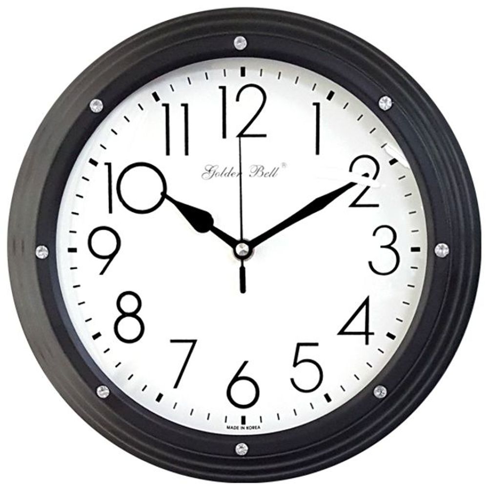 GB4692e 큐빅 무소음 벽시계 블랙 25cm 제조한국