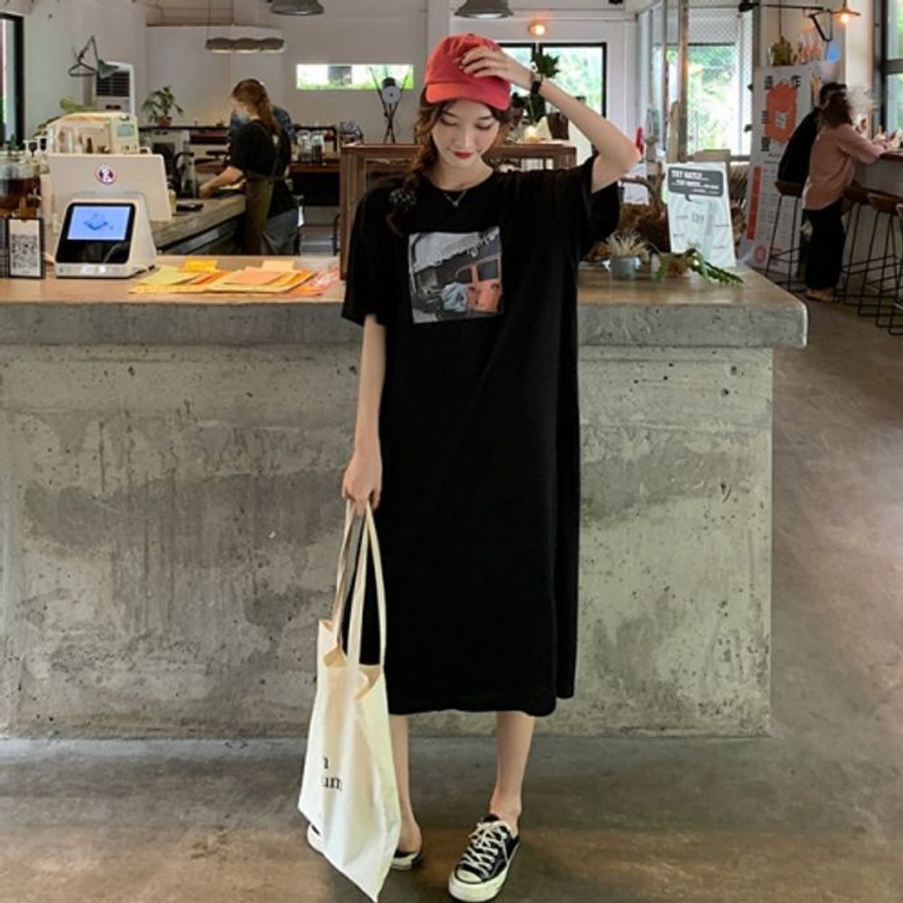 프린트원피스 프린트 원피스 편한원피스 데일리룩