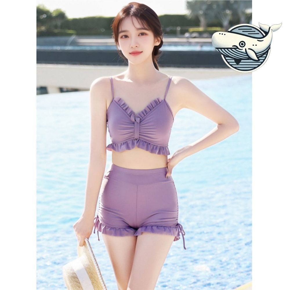 여성 비치 룩 프릴 커버업 수영복 비키니 해변