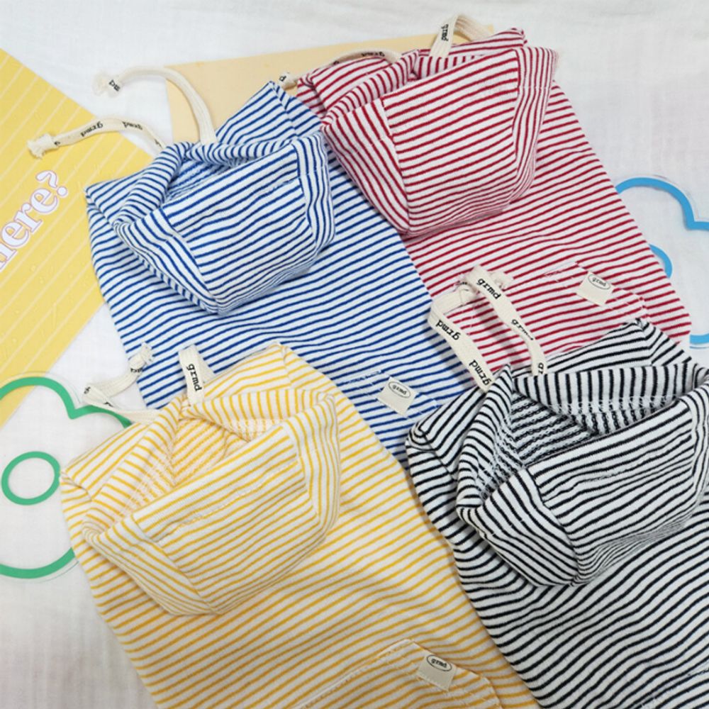 강아지 스트라이프 후드티 2XL 1P 반려견 봄가을옷