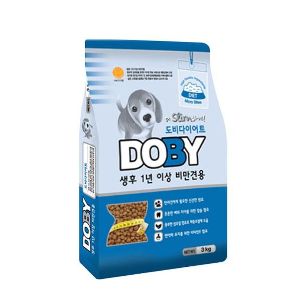 애견 도비 사료 일상 비만견용 3kg 1P 강아지 건식 성