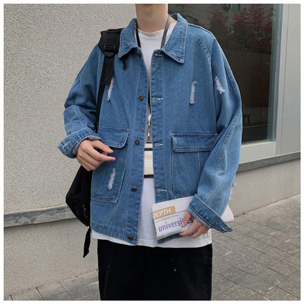남성청자켓 1P 남자 스트릿패션 오버핏 남방 셔츠