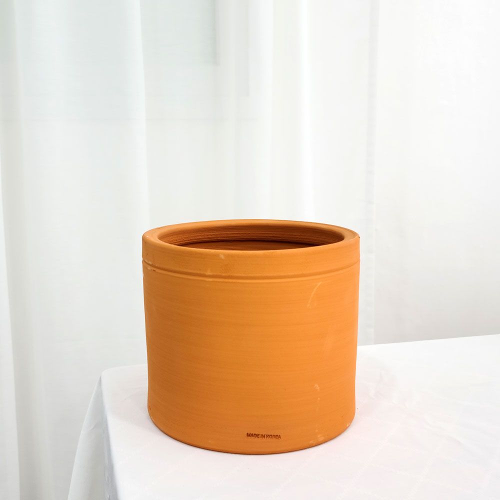 국산 수제 원통형 20x17cm 황토 토분 단품