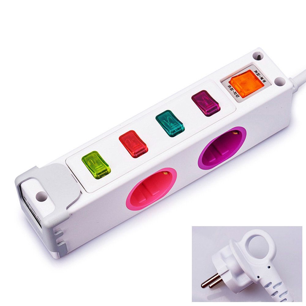 현대일렉트릭 스위치 콘센트 4구 5M USB 2구