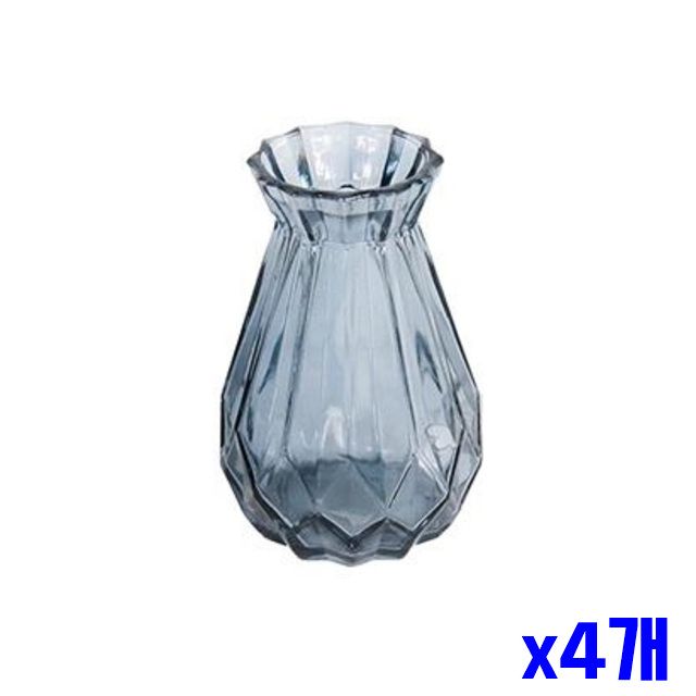 꽃병 인테리어 유리 화병 x4개 꽃화병 그레이 소